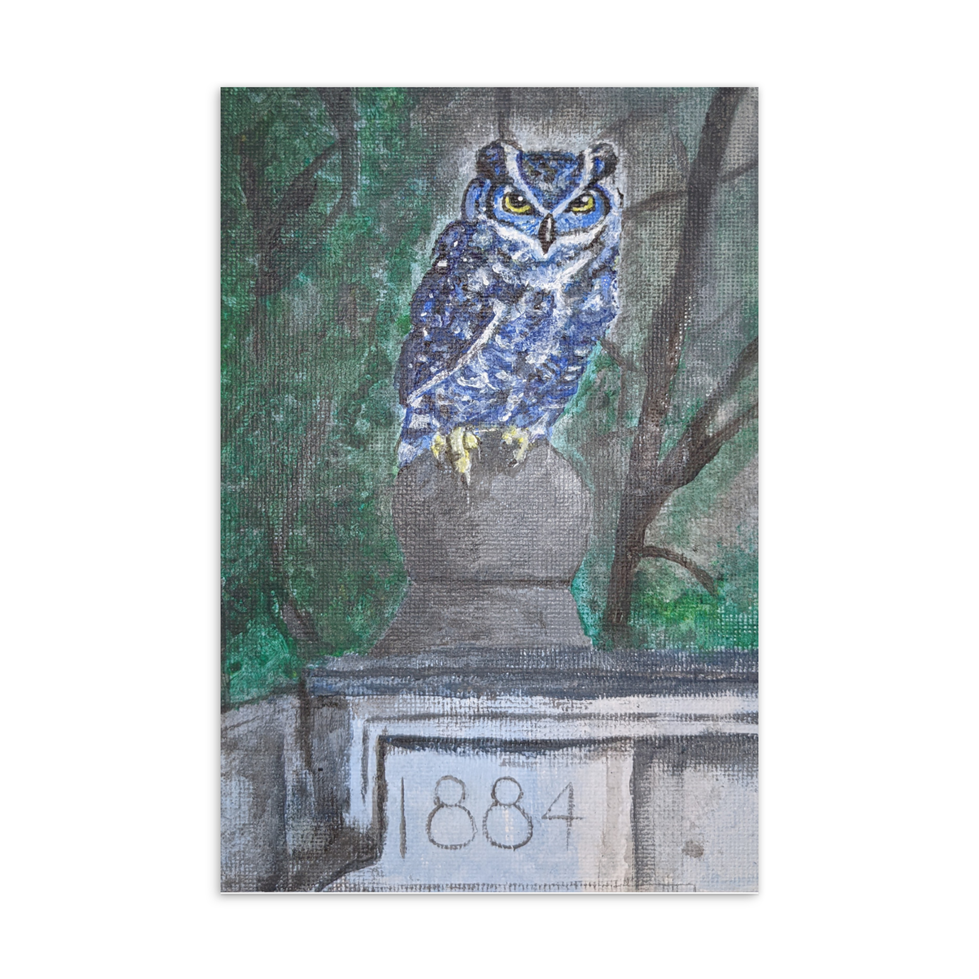 MUW owl canvas